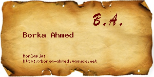 Borka Ahmed névjegykártya